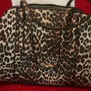 Guess leopard print satchel